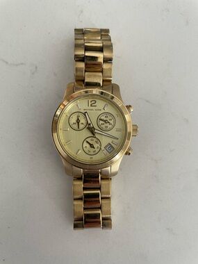 Michael Kors Gold Tone Chronograph Bracelet Watch